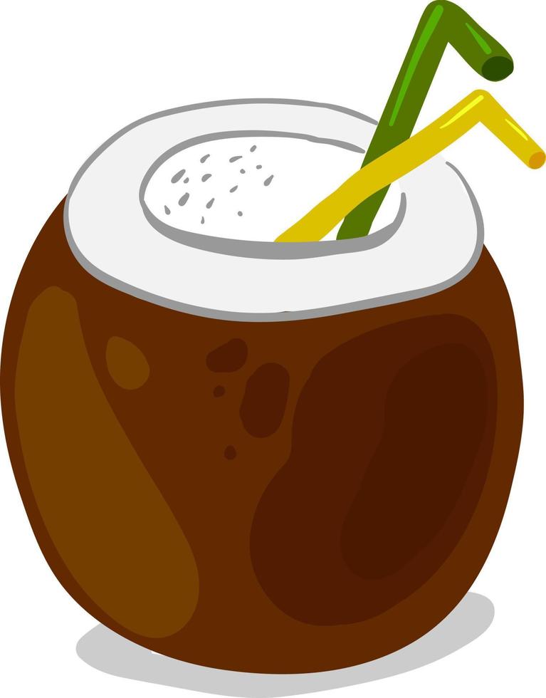 cocktail de noix de coco, illustration, vecteur sur fond blanc