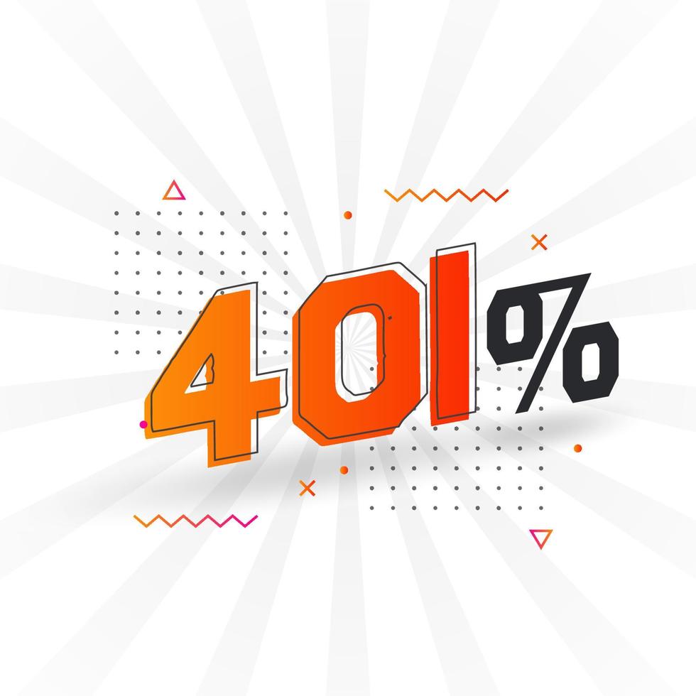 Promotion de la bannière marketing 401 discount. Conception promotionnelle de 401 % des ventes. vecteur