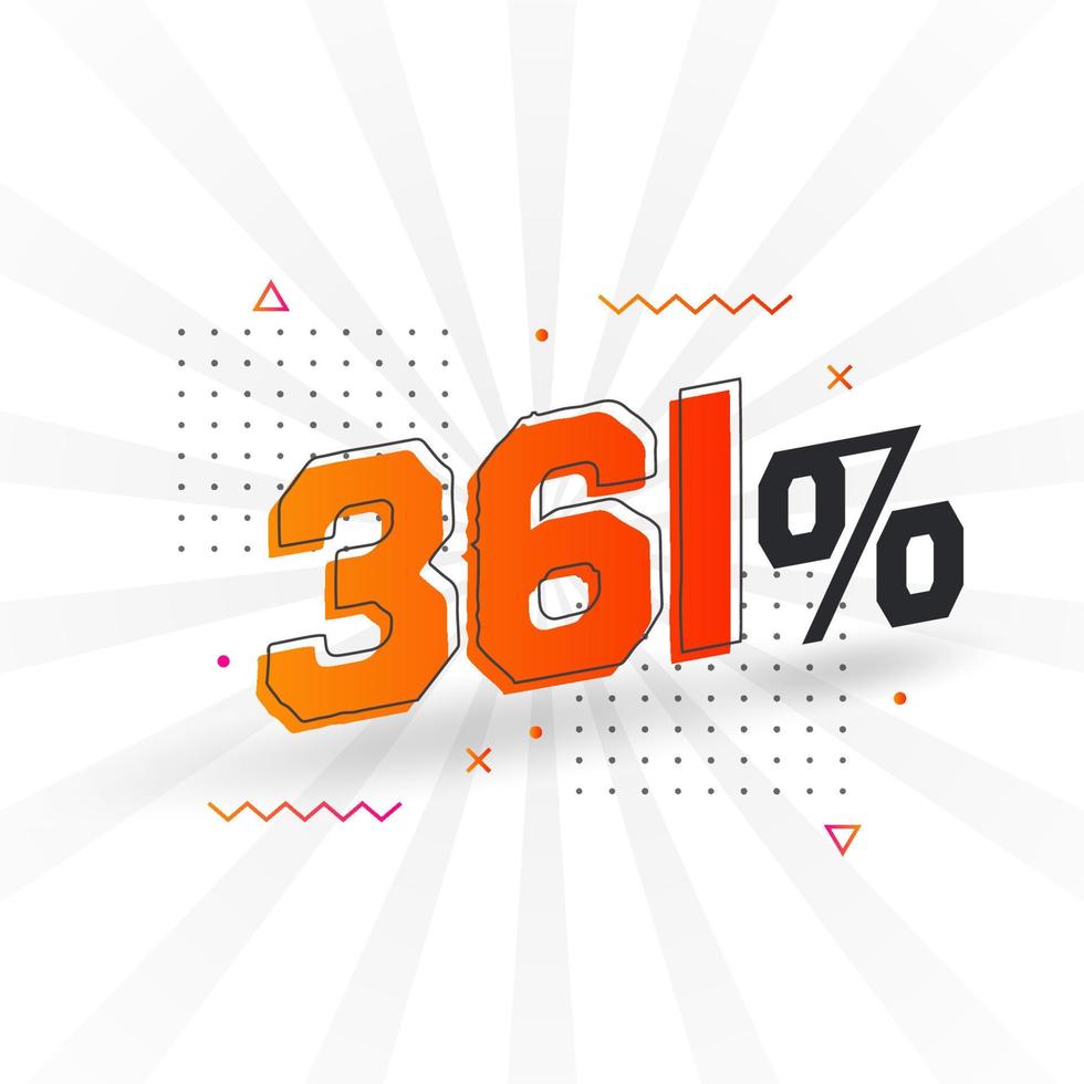 Promotion de la bannière marketing 361 discount. Conception promotionnelle de 361% des ventes. vecteur