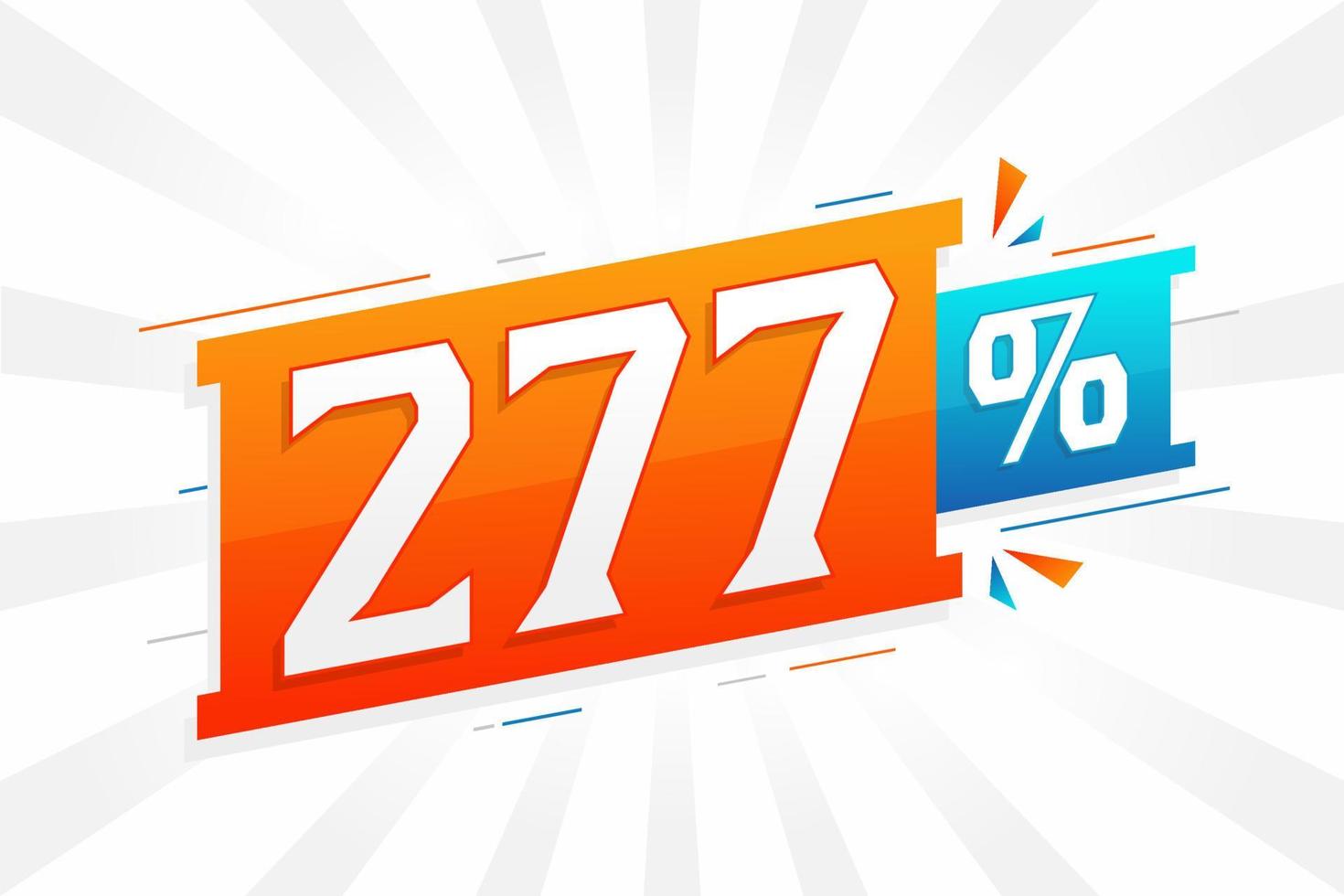 277 promotion de bannières marketing à prix réduits. Conception promotionnelle de 277 % des ventes. vecteur