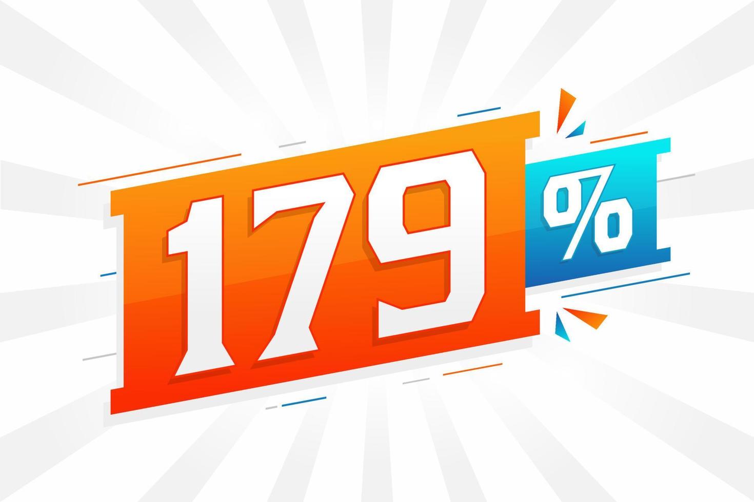 179 promotion de bannières marketing à prix réduits. Conception promotionnelle de 179 % des ventes. vecteur