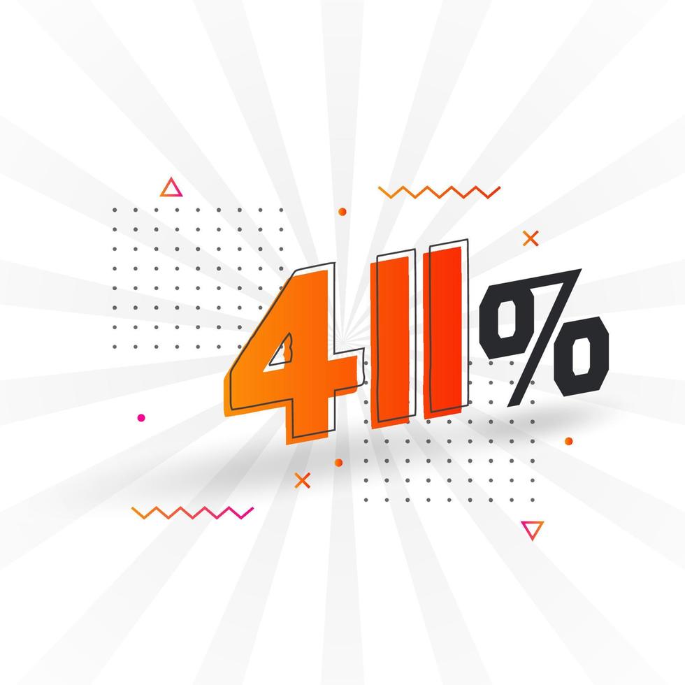 Promotion de la bannière marketing 411 discount. Conception promotionnelle de 411 % des ventes. vecteur