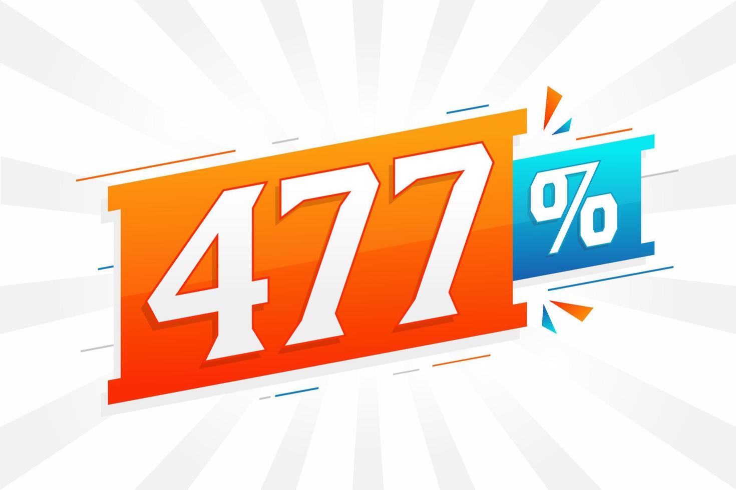 477 promotion de bannières marketing à prix réduits. Conception promotionnelle de 477 % des ventes. vecteur