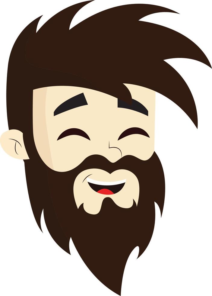 un homme heureux avec barbe, vecteur ou illustration couleur.