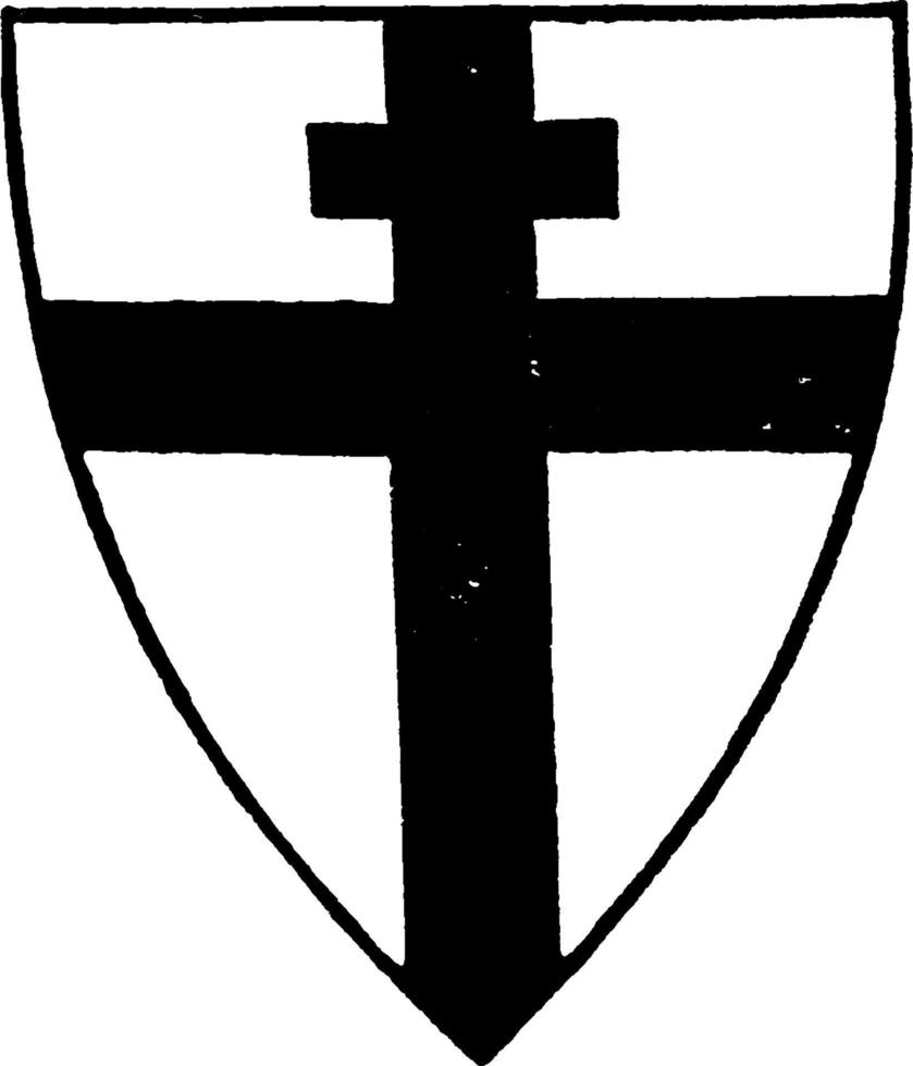 croix patriarcale, illustration vintage. vecteur