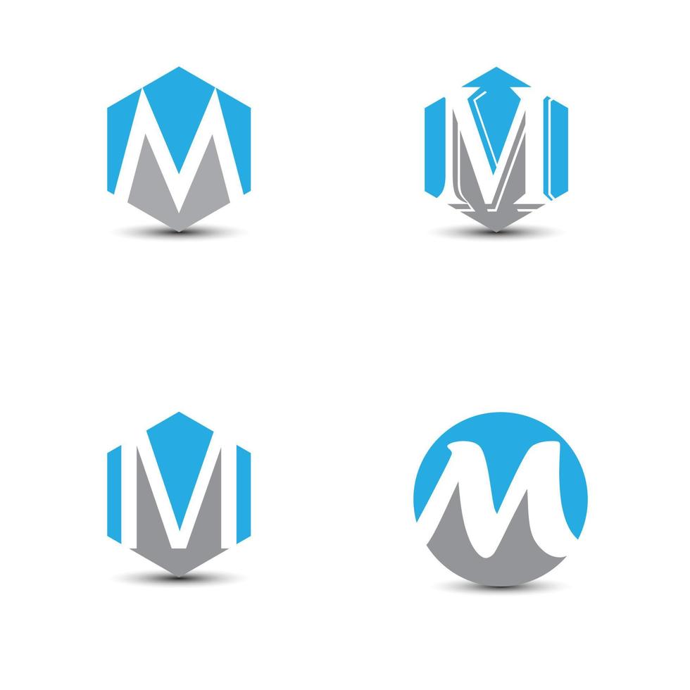 logo de lettre m, vecteur d'icône m, ensemble de logo créatif lettre m