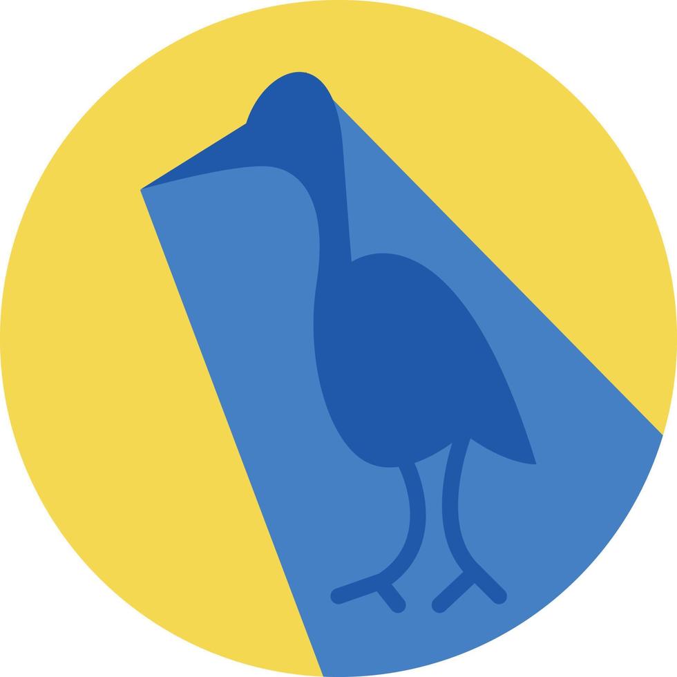grand oiseau bleu, illustration, vecteur sur fond blanc.