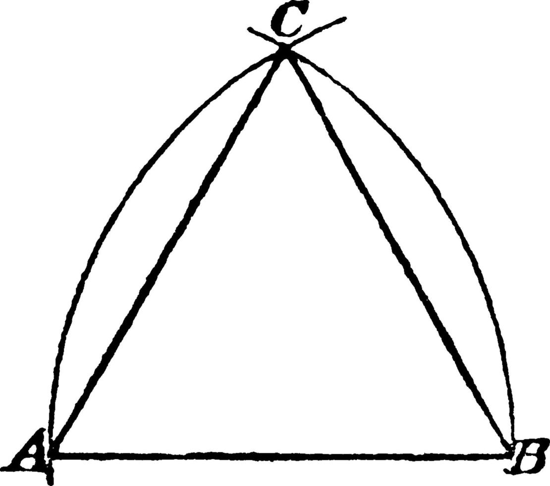 triangle équilatéral, illustration vintage. vecteur