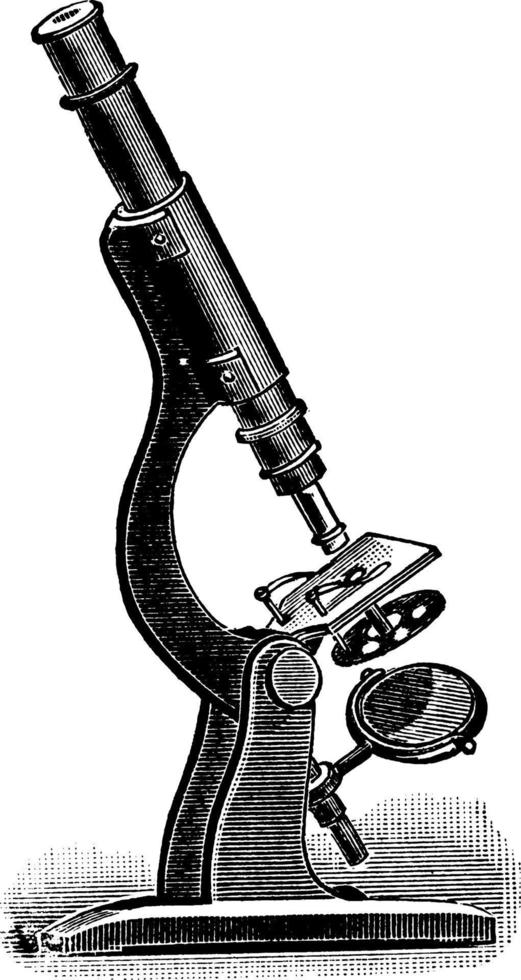 microscope composé, illustration vintage. vecteur