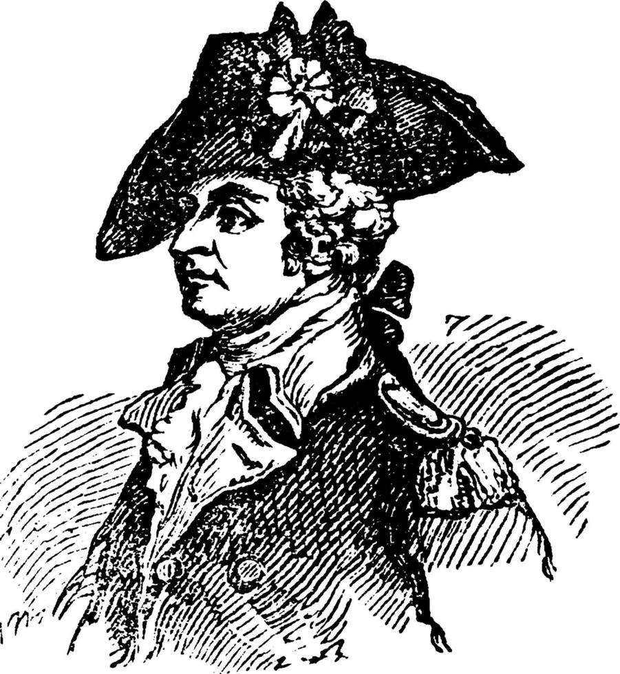 général anthony wayne, illustration vintage vecteur