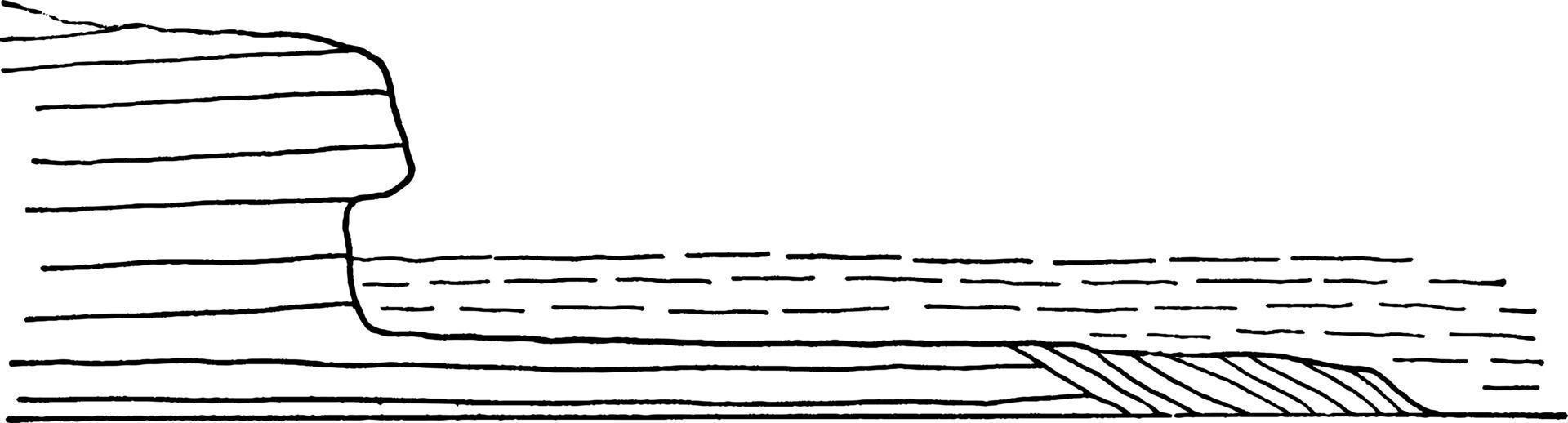 terrasse découpée en vague, illustration vintage vecteur