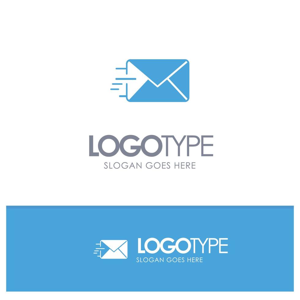 e-mail message bleu solide logo avec place pour slogan vecteur