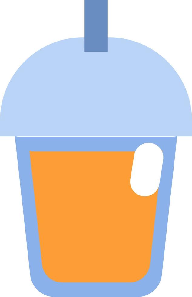 café glacé dans une tasse en plastique avec couvercle, illustration, vecteur sur fond blanc.
