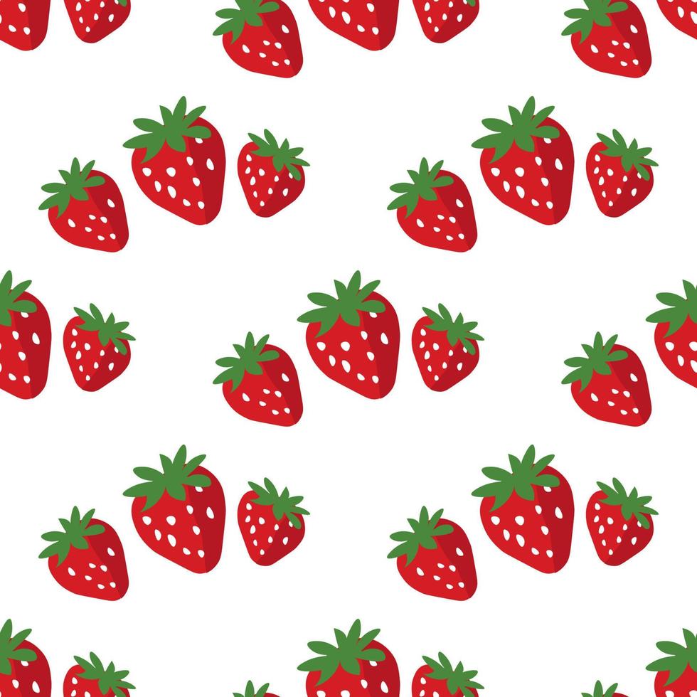 papier peint aux fraises, illustration, vecteur sur fond blanc.