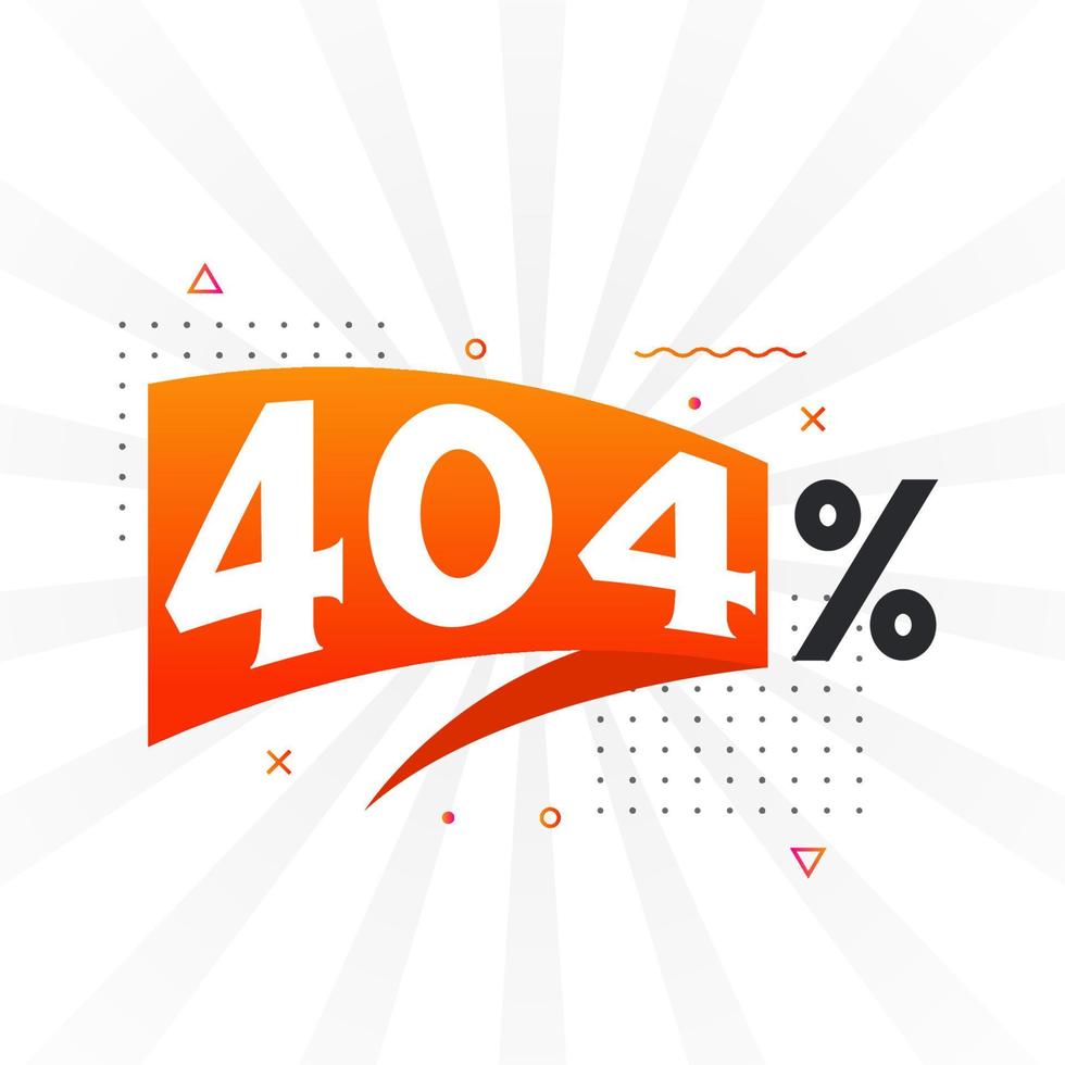 404 promotion de bannières marketing à prix réduits. Conception promotionnelle de 404 % des ventes. vecteur