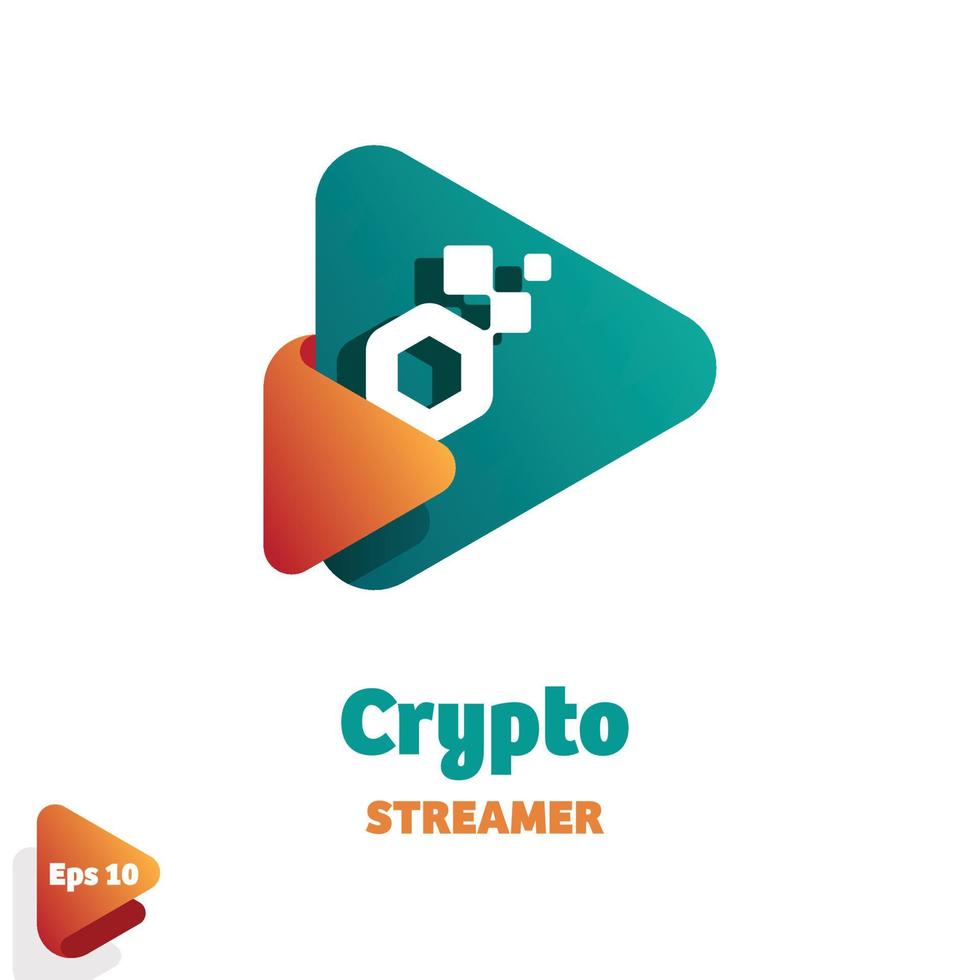 logo de streamer crypto vecteur