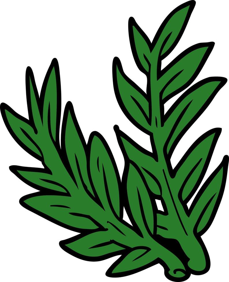 feuilles vertes de dessin animé vecteur