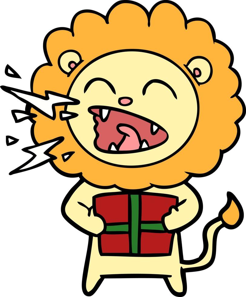 personnage de lion de vecteur en style cartoon