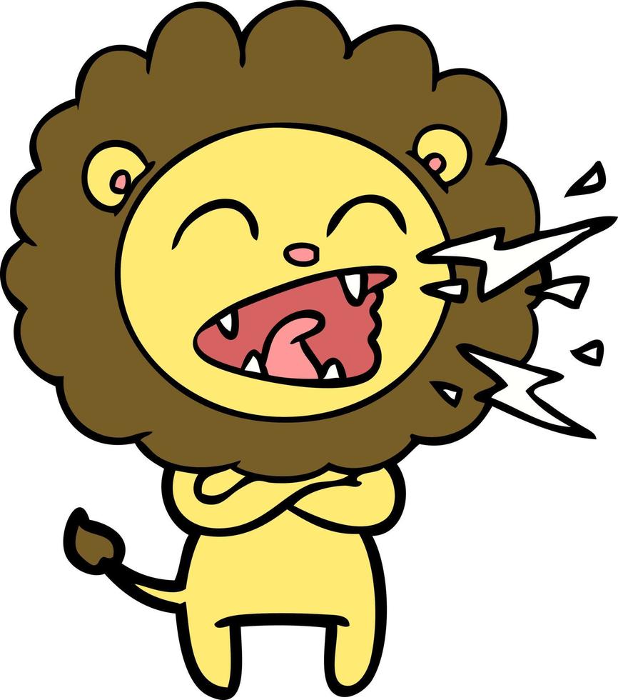 personnage de lion de vecteur en style cartoon