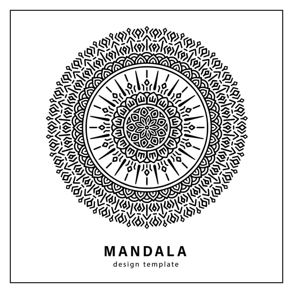 motif d'ornement rond de mandala ethnique pour la décoration d'art, cartes, couverture de livre, logos, éléments vecteur