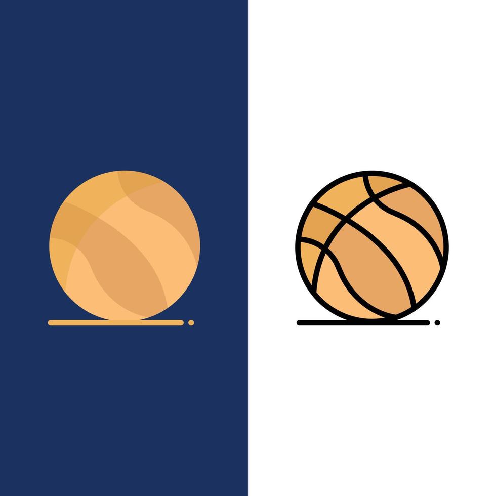 ballon de football américain usa icônes plat et ligne remplie icône ensemble vecteur fond bleu