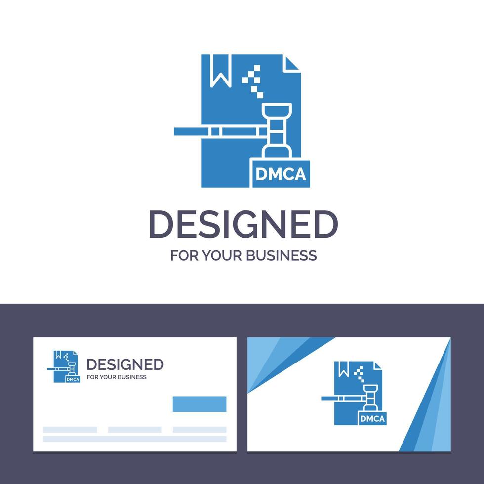 carte de visite créative et modèle de logo entreprise copyright numérique dmca fichier illustration vectorielle vecteur