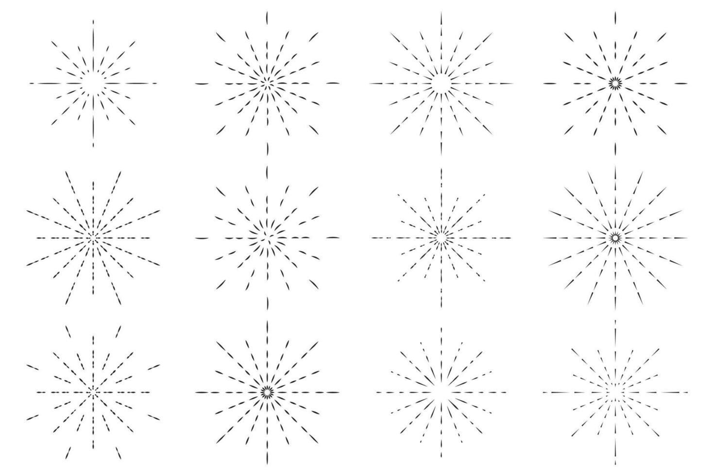 icône sunburst doodle dessiné à la main vecteur