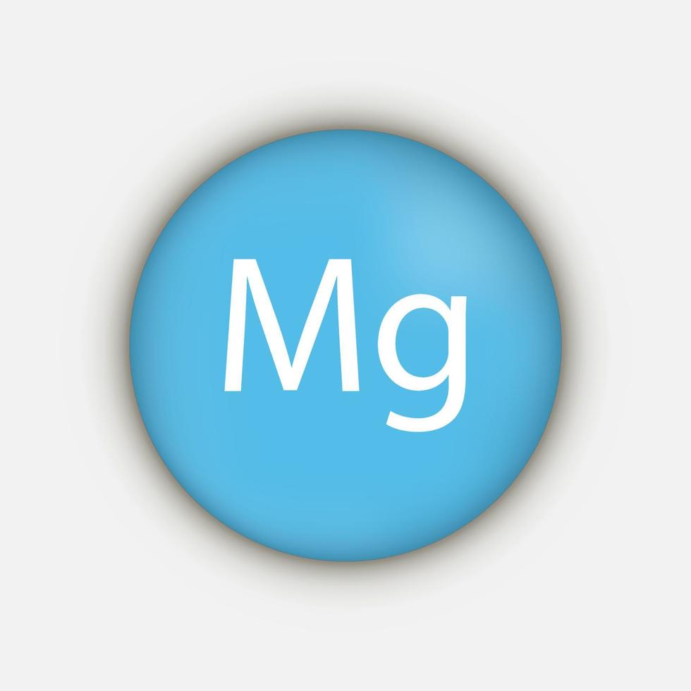 icône de supplément de vitamines minérales magnésium mg. illustration vectorielle. vecteur