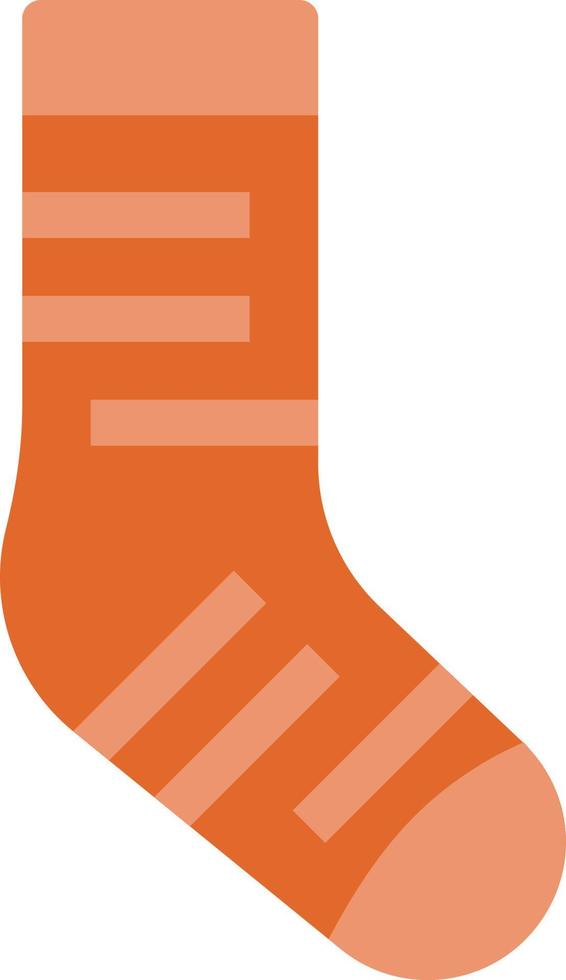 Chaussette orange simple, illustration, vecteur sur fond blanc.