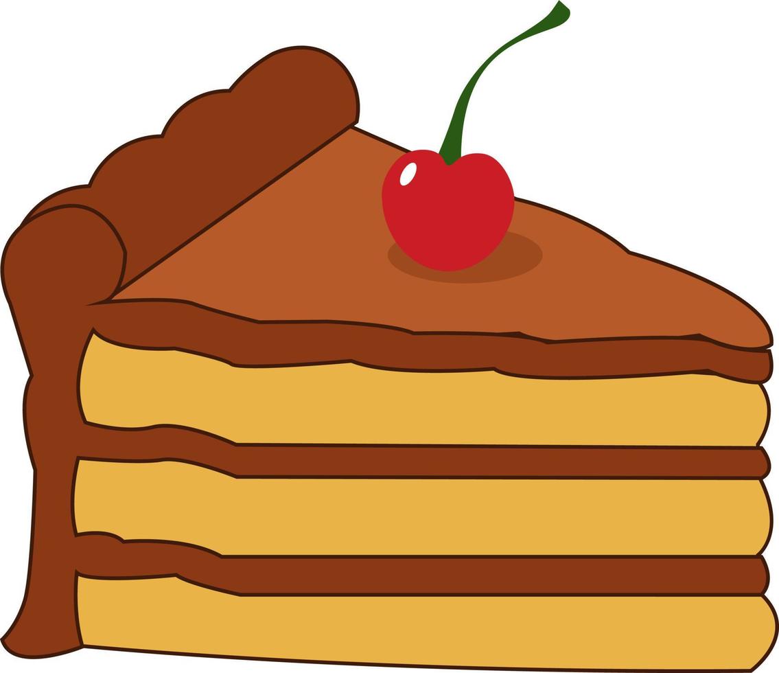 gâteau d'anniversaire, illustration, vecteur sur fond blanc.