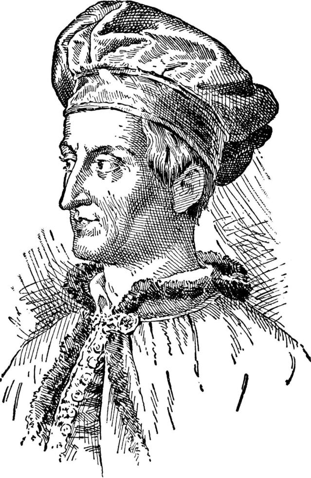 amerigo vespucci, illustration vintage vecteur