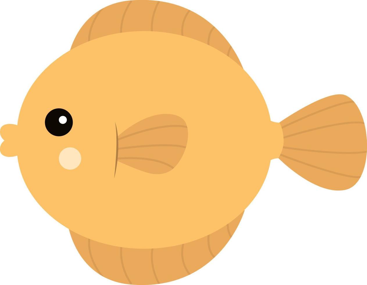 poisson jaune, illustration, vecteur sur fond blanc.