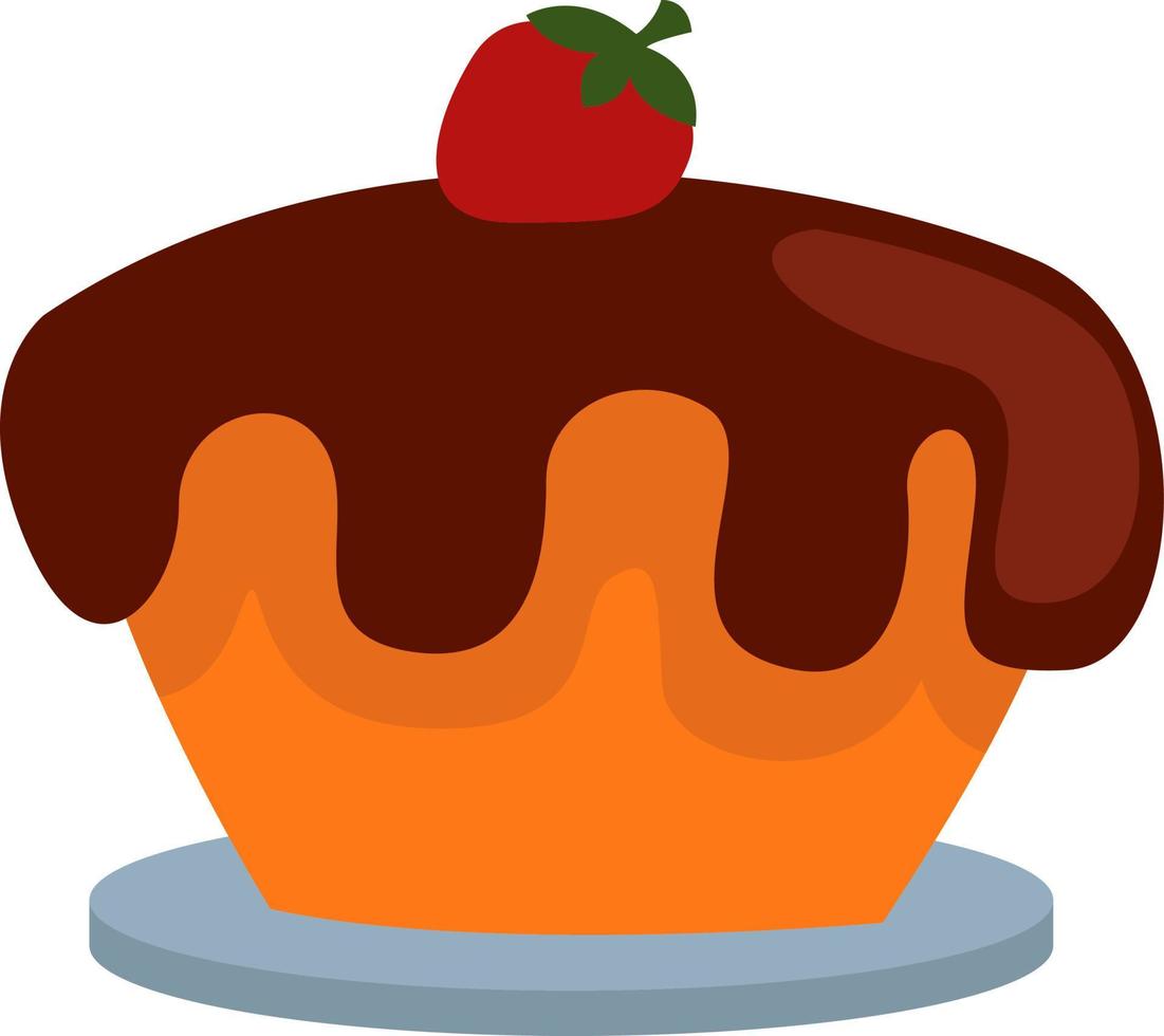 gâteau aux fraises, illustration, sur fond blanc. vecteur