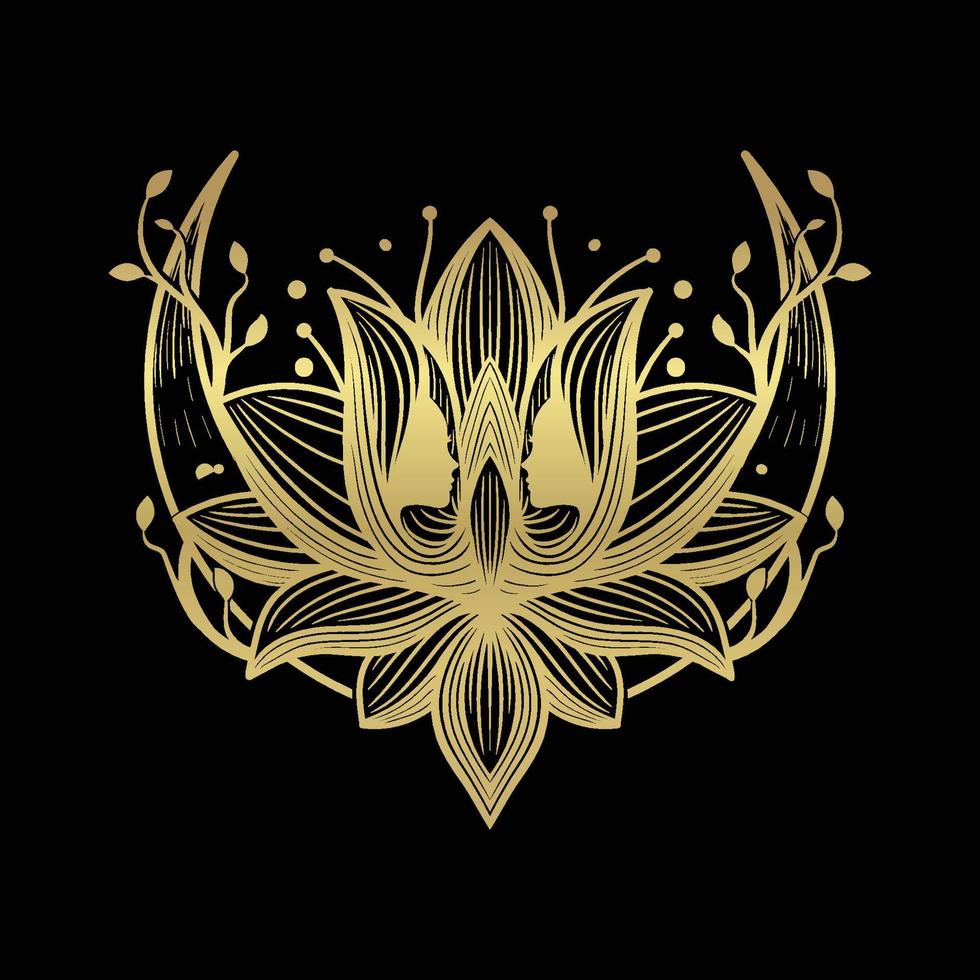 modèle de logo de salon de spa médical. conception de vecteur de soins de beauté. fleur de lotus et logotype de visage de femme