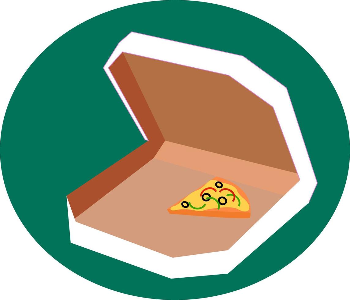 tranche de pizza en boîte, illustration, vecteur sur fond blanc.