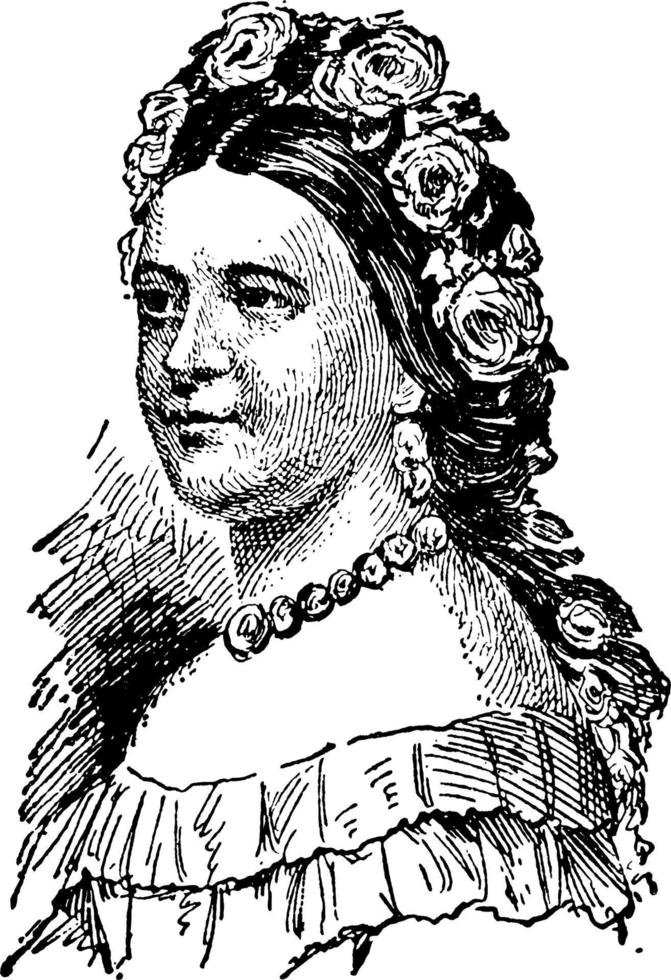 mary todd lincoln, illustration vintage vecteur