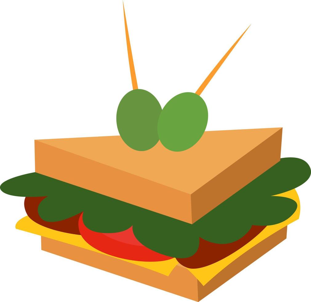 sandwich, illustration, vecteur sur fond blanc.