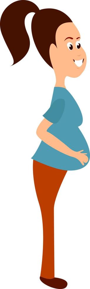 femme enceinte, illustration, vecteur sur fond blanc.