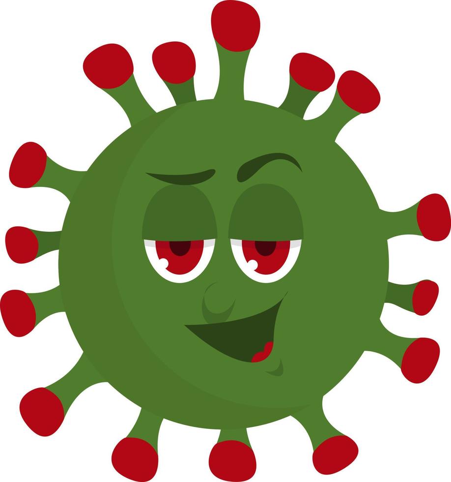 Petit virus vert, illustration, vecteur sur fond blanc