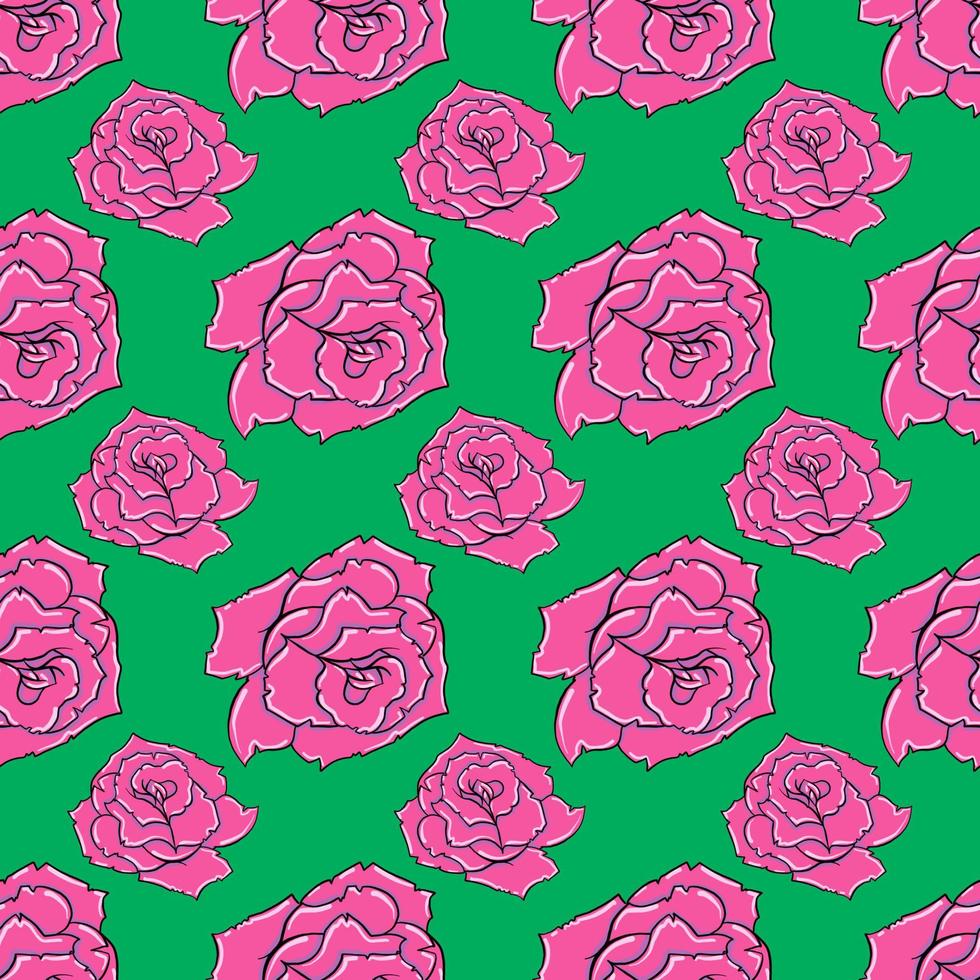 Motif roses roses , illustration, vecteur sur fond blanc