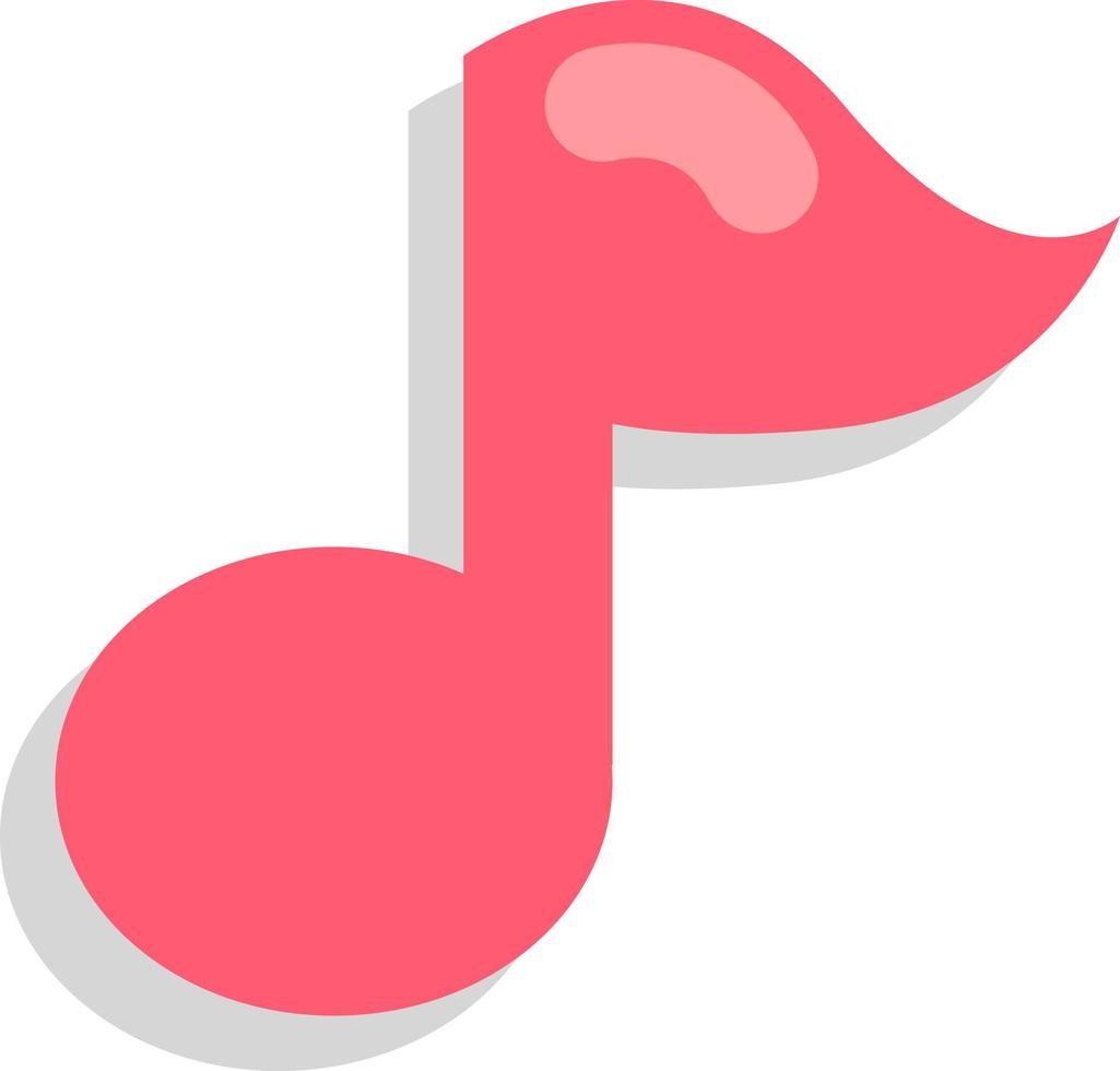 note de musique rose, icône illustration, vecteur sur fond blanc