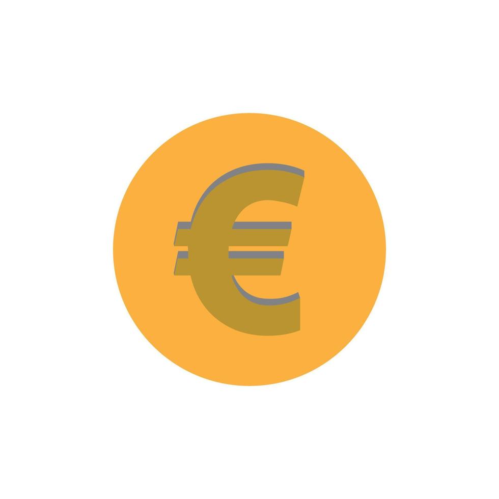 Modèle de conception d'illustration d'icône vectorielle d'argent en euros - vecteur