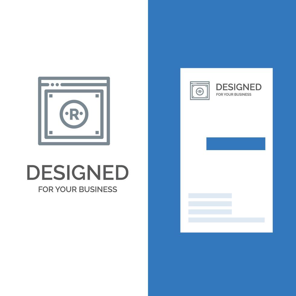 conception de logo gris en ligne de loi numérique sur le droit d'auteur des entreprises et modèle de carte de visite vecteur