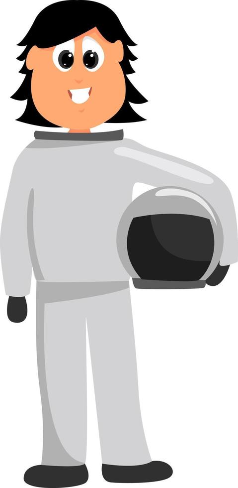 femme astronaute, illustration, vecteur sur fond blanc