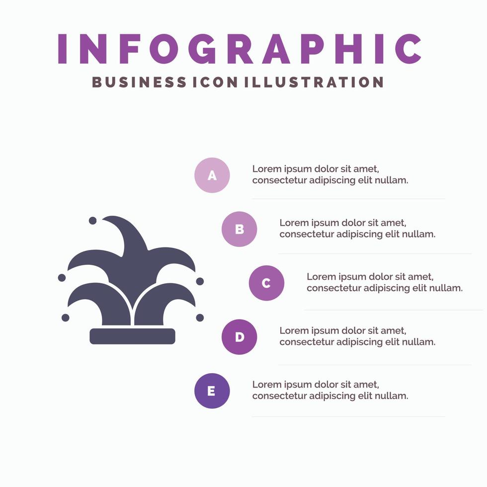 meilleur couronne roi madrigal solide icône infographie 5 étapes présentation fond vecteur