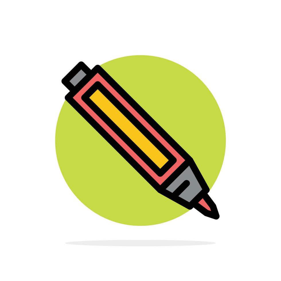 éducation stylo crayon abstrait cercle fond plat couleur icône vecteur