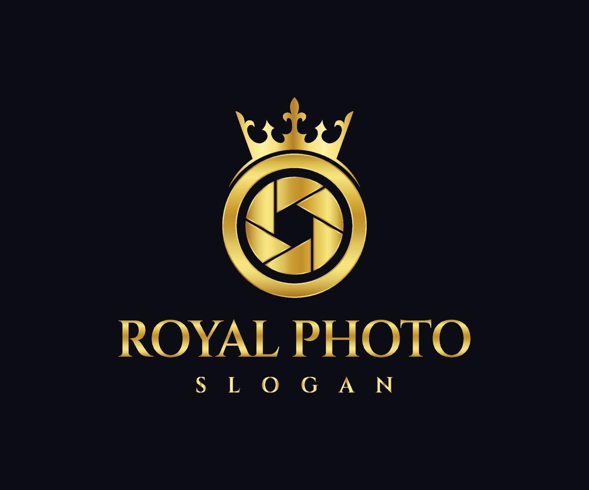 logo de la photographie royale. logo studio professionnel vecteur
