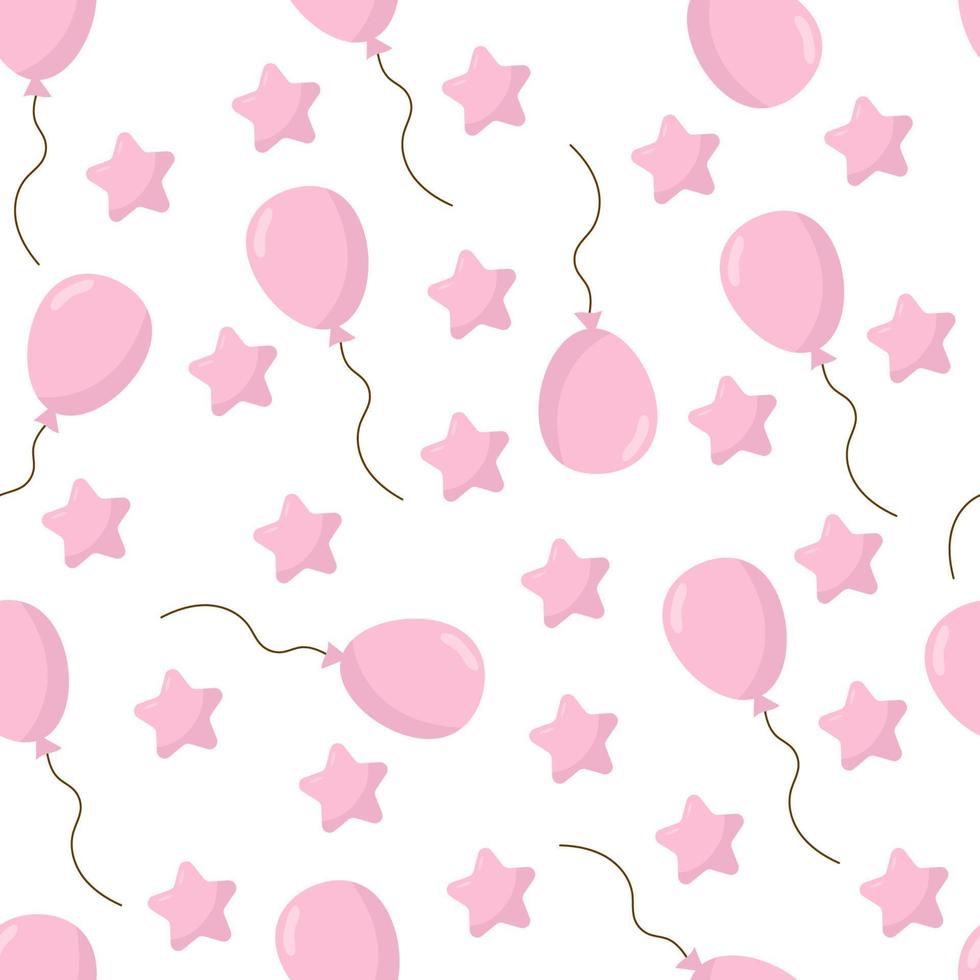 arrière-plan harmonieux avec des ballons de fête de différentes couleurs, idéaux pour la douche de bébé. modèle sans couture vectoriel de ballons à air. conception pour la décoration intérieure, textile,. fond blanc