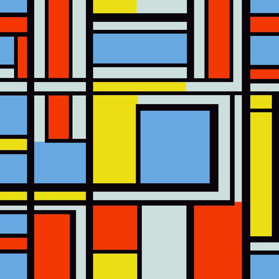 composition de couleurs géométriques de style mondrian vecteur