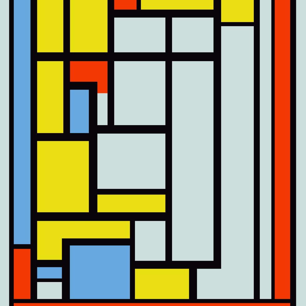 composition de couleur rectangle rétro de style mondrian vecteur